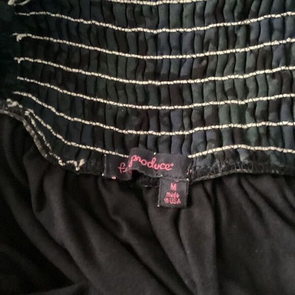 Fresh Produce Navy & Green Smocked Back Maxi Dress Sz M - Picture 6 of 14